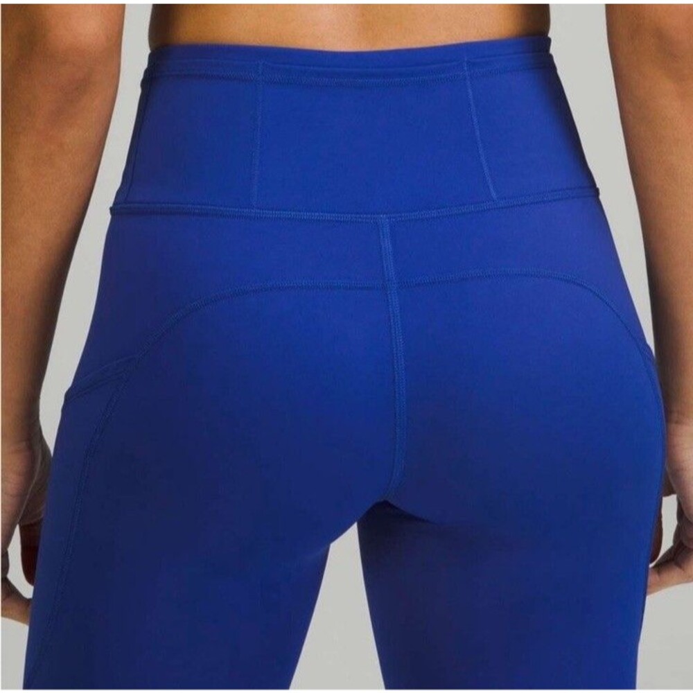 Lululemon Athletica Fast and Free high-rise leggings Size 6 Blue Pocket
